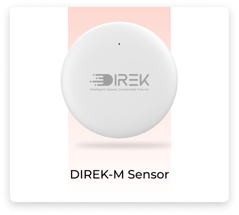 Front view of DIREK-M sensor: smart occupancy monitoring sensor with mmWave sensor technology